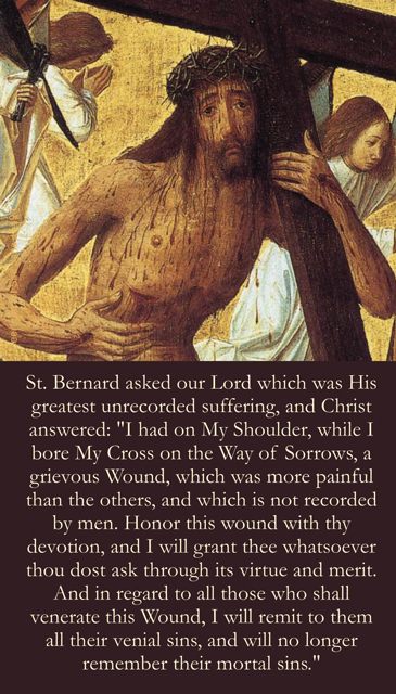 Good Friday Shoulder Wound of Christ Prayer Card